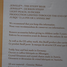Load image into Gallery viewer, BOXED: Highly Collectable &quot;Jewels&quot; Vintage 2007 SWAROVSKI STEIFF BEAR with Christmas Crystal Heart Pendant (669873)
