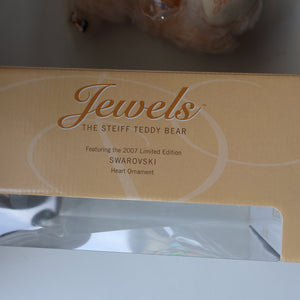 BOXED: Highly Collectable "Jewels" Vintage 2007 SWAROVSKI STEIFF BEAR with Christmas Crystal Heart Pendant (669873)