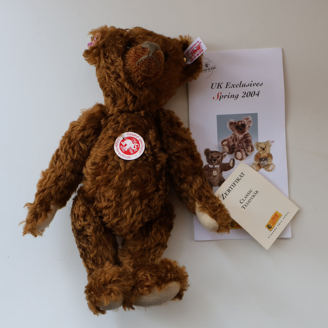 BOXED: Vintage 2004 STEIFF BEAR. Classic Brown Bear with Tags (O38938)