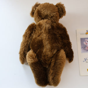 Vintage STEIFF BEAR. Classic 1909 Brown Bear with Large Yellow Satin Ribbon