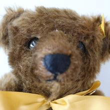 Load image into Gallery viewer, Vintage STEIFF BEAR. Classic 1909 Brown Bear with Large Yellow Satin Ribbon
