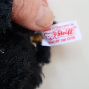 SCOTTISH BEAR. Delightful 2003 Vintage STEIFF BEAR. Limited Edition Small Black Bear Wearing White Felt JENNERS Waistcoat