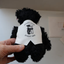 Load image into Gallery viewer, SCOTTISH BEAR. Delightful 2003 Vintage STEIFF BEAR. Limited Edition Small Black Bear Wearing White Felt JENNERS Waistcoat
