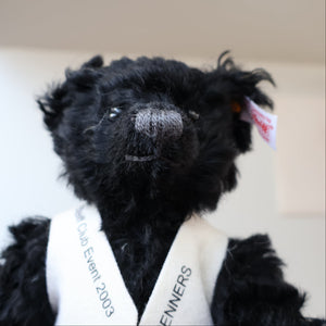 SCOTTISH BEAR. Delightful 2003 Vintage STEIFF BEAR. Limited Edition Small Black Bear Wearing White Felt JENNERS Waistcoat