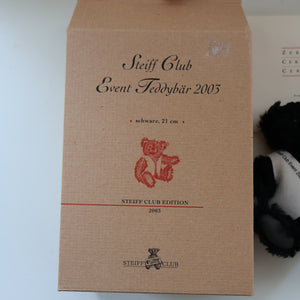 SCOTTISH BEAR. Delightful 2003 Vintage STEIFF BEAR. Limited Edition Small Black Bear Wearing White Felt JENNERS Waistcoat