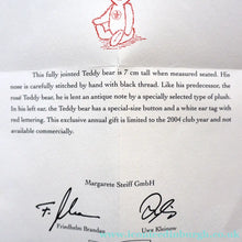 Load image into Gallery viewer, BOXED Collectable Miniature Steiff Club Membership Gift 2004. Pale Blue Bear with Certifcate
