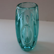 Load image into Gallery viewer, Vintage LENS or BULLET Vase (No. 914). Geometric Czech Art Glass by Rosice Glassworks, Sklo
