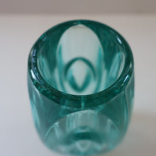 Load image into Gallery viewer, Vintage LENS or BULLET Vase (No. 914). Geometric Czech Art Glass by Rosice Glassworks, Sklo
