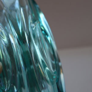 Vintage LENS or BULLET Vase (No. 914). Geometric Czech Art Glass by Rosice Glassworks, Sklo