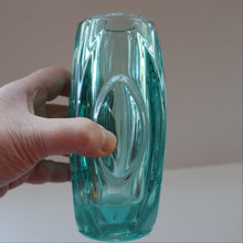 Load image into Gallery viewer, Vintage LENS or BULLET Vase (No. 914). Geometric Czech Art Glass by Rosice Glassworks, Sklo
