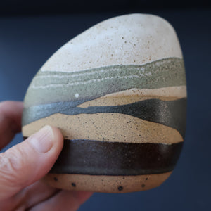 STUDIO POTTERY. SMALL 1960s TREMAEN Pottery Pebble Vase by Peter Ellery, Cornwall