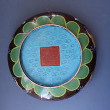 Load image into Gallery viewer, LARGE Antique Chinese Cloisonne Shallow Bowl with Five-Toed Dragon and Flaming Pearl. 10 inches
