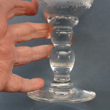 Load image into Gallery viewer, 1980s SCOTTISH STUDIO GLASS. Large Wine Glass with Engraved Deer Design by Norman Orr  (1924 - 1993)
