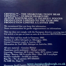 Load image into Gallery viewer, BOXED: Highly Collectable Vintage 2005 SWAROVSKI STEIFF BEAR with Christmas Crysal Star Pendant (668401)
