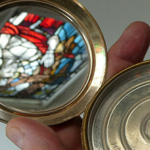 Vintage 1950s British POWDER COMPACT with Floral Design. Probably by MELISSA