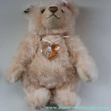 Load image into Gallery viewer, BOXED: Highly Collectable "Jewels" Vintage 2007 SWAROVSKI STEIFF BEAR with Christmas Crystal Heart Pendant (669873)
