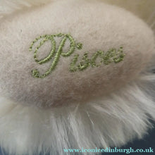 Load image into Gallery viewer, Limited Edition Danbury Mint / Steiff PISCES Small White Mohair Teddy Bear. 9 inches

