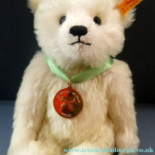 Load image into Gallery viewer, Limited Edition Danbury Mint / Steiff PISCES Small White Mohair Teddy Bear. 9 inches
