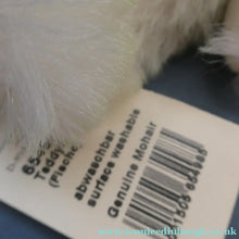 Load image into Gallery viewer, Limited Edition Danbury Mint / Steiff PISCES Small White Mohair Teddy Bear. 9 inches
