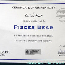 Load image into Gallery viewer, Limited Edition Danbury Mint / Steiff PISCES Small White Mohair Teddy Bear. 9 inches
