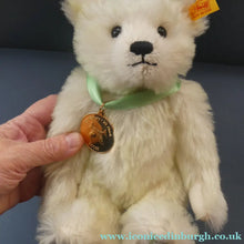 Load image into Gallery viewer, Limited Edition Danbury Mint / Steiff PISCES Small White Mohair Teddy Bear. 9 inches
