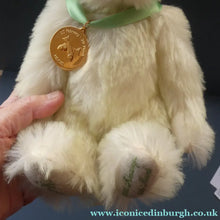 Load image into Gallery viewer, Limited Edition Danbury Mint / Steiff PISCES Small White Mohair Teddy Bear. 9 inches
