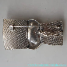 Load image into Gallery viewer, Scottish Silver &amp; Turquoise Designer Brooch by Sheana M. Stephen. Edinburgh Hallmarked 2008
