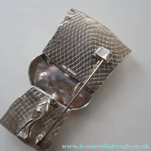Load image into Gallery viewer, Scottish Silver &amp; Turquoise Designer Brooch by Sheana M. Stephen. Edinburgh Hallmarked 2008
