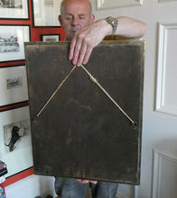 Load image into Gallery viewer, Antique Scottish School ART NOUVEAU Brass Mirror with Scrolls and Butterfly Decoration
