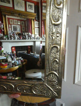 Load image into Gallery viewer, Antique Scottish School ART NOUVEAU Brass Mirror with Scrolls and Butterfly Decoration
