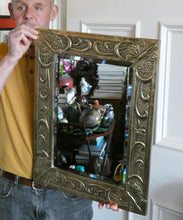 Load image into Gallery viewer, Antique Scottish School ART NOUVEAU Brass Mirror with Scrolls and Butterfly Decoration
