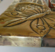 Load image into Gallery viewer, Antique Scottish School ART NOUVEAU Brass Mirror with Scrolls and Butterfly Decoration

