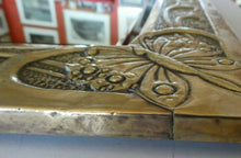 Load image into Gallery viewer, Antique Scottish School ART NOUVEAU Brass Mirror with Scrolls and Butterfly Decoration
