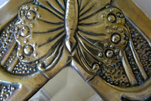 Load image into Gallery viewer, Antique Scottish School ART NOUVEAU Brass Mirror with Scrolls and Butterfly Decoration

