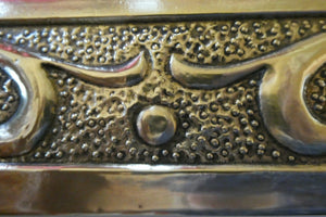 Antique Scottish School ART NOUVEAU Brass Mirror with Scrolls and Butterfly Decoration