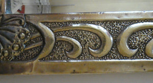 Antique Scottish School ART NOUVEAU Brass Mirror with Scrolls and Butterfly Decoration