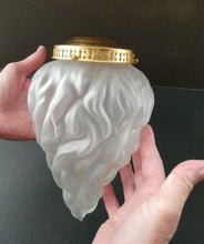 Load image into Gallery viewer, VERY LARGE Vintage 1930s Satin Glass ART DECO Light Shade in the Form of a Flaming Torch.

