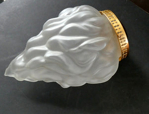 VERY LARGE Vintage 1930s Satin Glass ART DECO Light Shade in the Form of a Flaming Torch.
