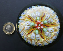 Load image into Gallery viewer, VASART Scottish Glass Paperweight with 5 Spokes; with yellow ground

