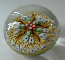 Load image into Gallery viewer, VASART Scottish Glass Paperweight with 5 Spokes; with yellow ground
