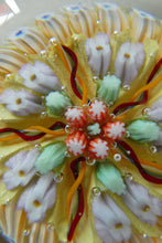 Load image into Gallery viewer, VASART Scottish Glass Paperweight with 5 Spokes; with yellow ground
