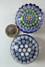Load image into Gallery viewer, Cute MINIATURE PAIR of Scottish Glass Paperweights. One is a Perthshire and the Other is Strathearn
