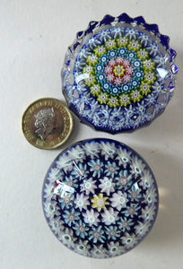 Cute MINIATURE PAIR of Scottish Glass Paperweights. One is a Perthshire and the Other is Strathearn