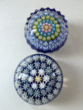 Load image into Gallery viewer, Cute MINIATURE PAIR of Scottish Glass Paperweights. One is a Perthshire and the Other is Strathearn
