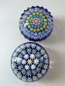 Cute MINIATURE PAIR of Scottish Glass Paperweights. One is a Perthshire and the Other is Strathearn