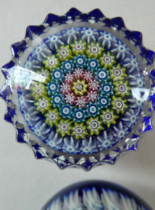 Cute MINIATURE PAIR of Scottish Glass Paperweights. One is a Perthshire and the Other is Strathearn