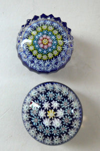 Cute MINIATURE PAIR of Scottish Glass Paperweights. One is a Perthshire and the Other is Strathearn