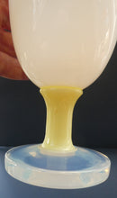 Load image into Gallery viewer, Vintage French Art Glass. SEVRES Cristalleries White &amp; Yellow Opaline  Goblet
