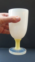 Load image into Gallery viewer, Vintage French Art Glass. SEVRES Cristalleries White &amp; Yellow Opaline  Goblet
