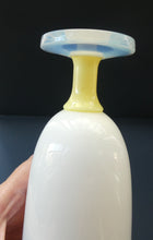 Load image into Gallery viewer, Vintage French Art Glass. SEVRES Cristalleries White &amp; Yellow Opaline  Goblet
